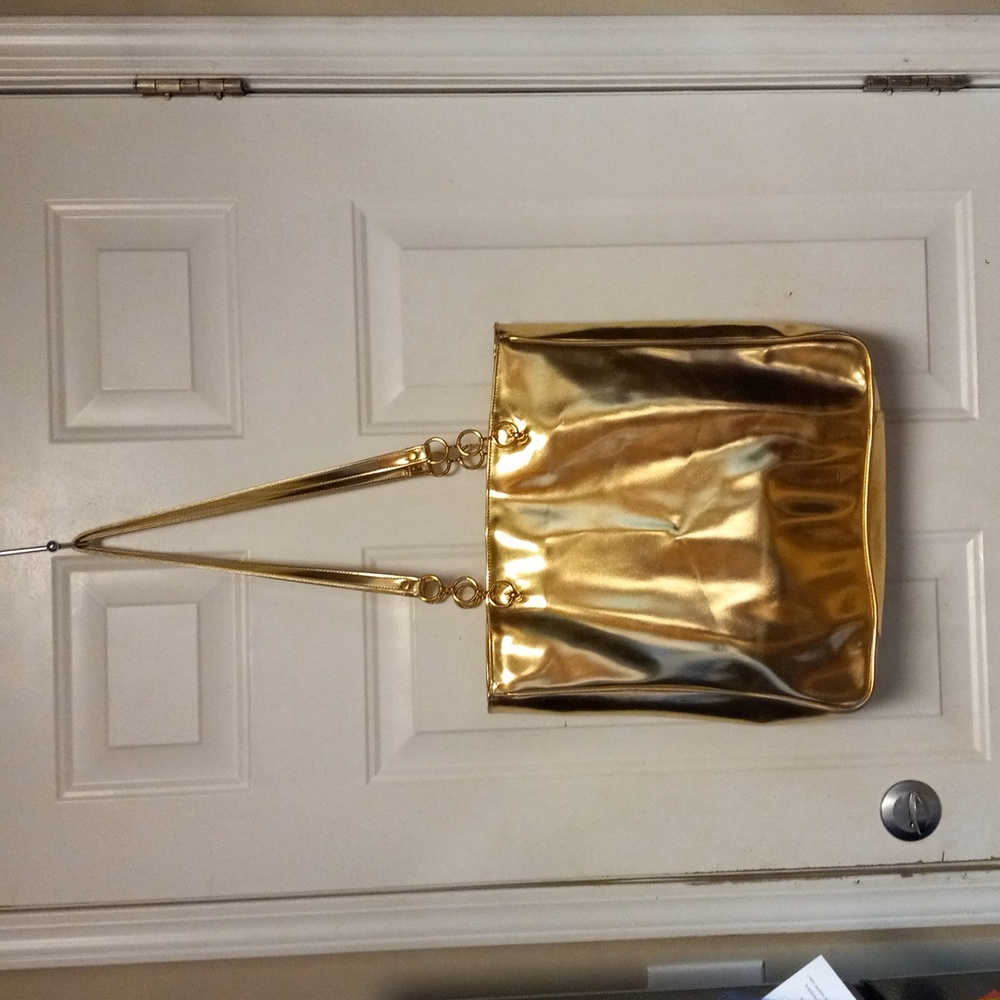 Bloomingdale’s gold and black shoulder bag/tote